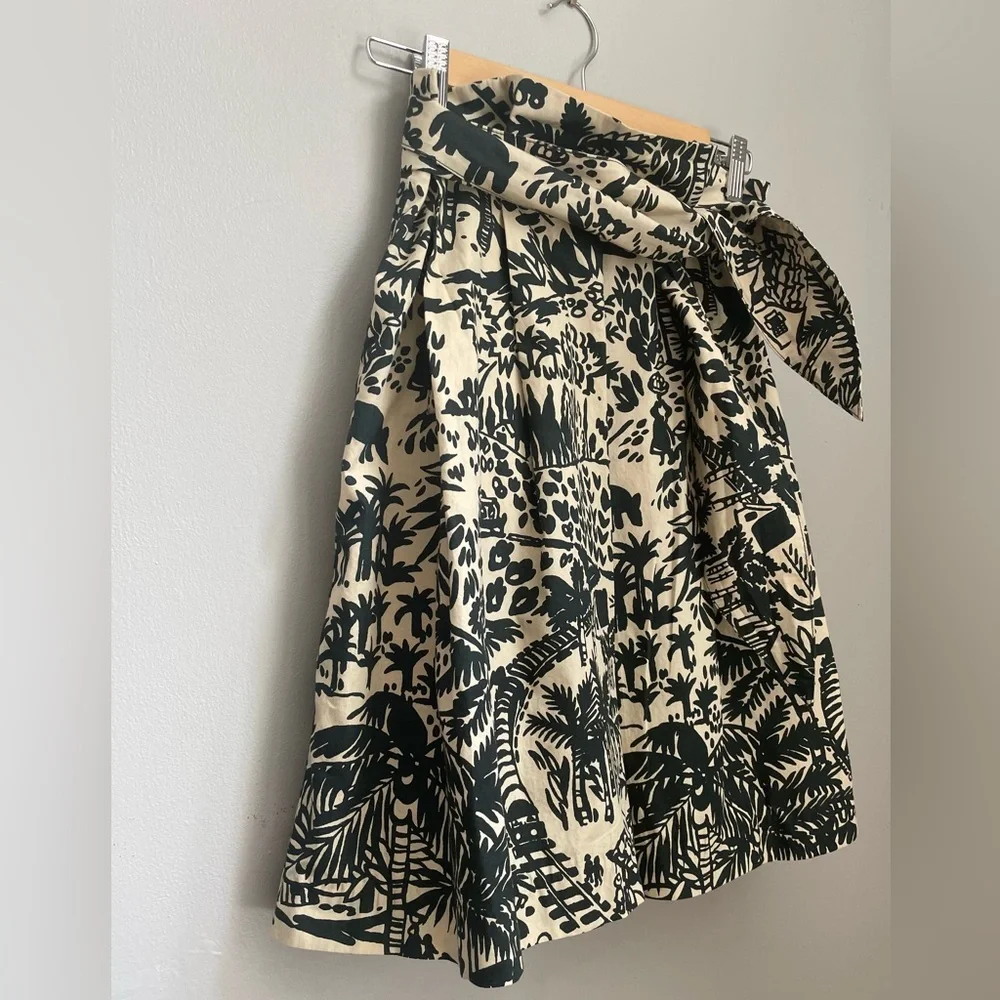 ❤️SOLD Corey Lynn Carter Anthropologie Tropical Vacation Painterly Cotton Skirt - Picture 3 of 15